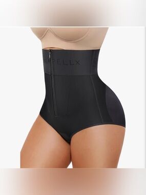 SHAPELLX High-Waist Black Waist Trainer Shapewear Panty NEW LARGE